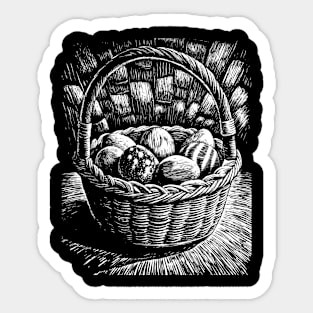 Easter eggs art in linear style Sticker